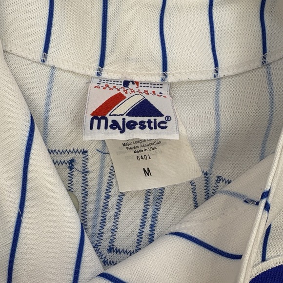 Vintage Chicago Cubs Jersey Boys Medium White Striped Button Kosuke Fukudome #1 - Picture 5 of 12